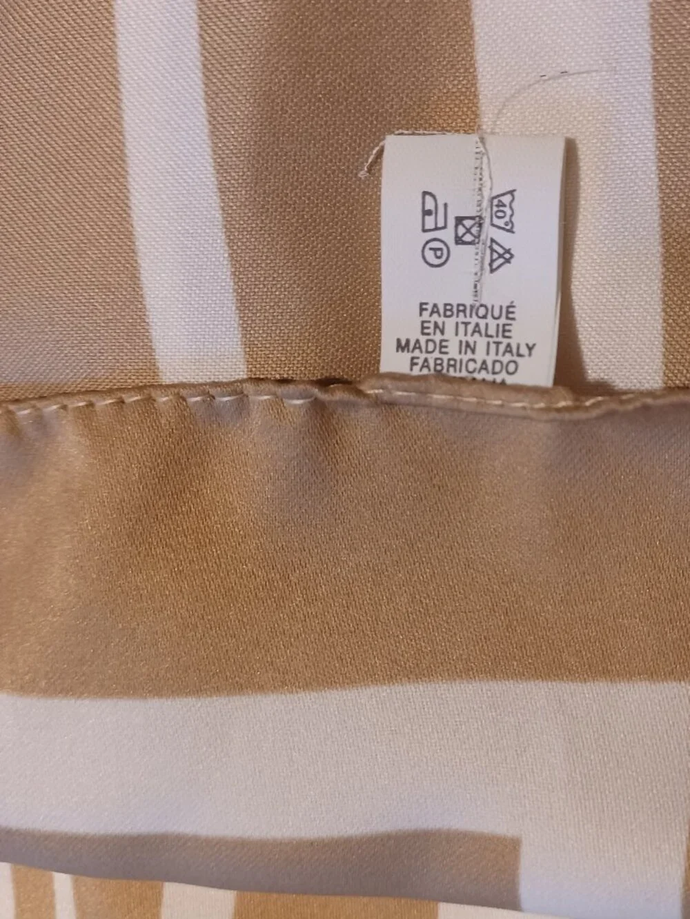 Women's Large Made in Italy Silky Scarf Cream and Beige